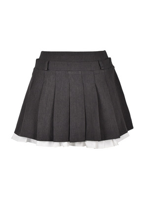Hem Ruffle Pleats Skirt
