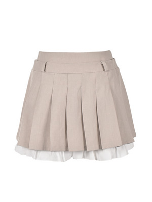 Hem Ruffle Pleats Skirt