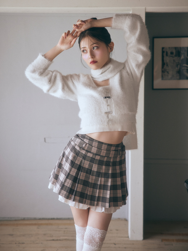 Hem Ruffle Pleats Skirt 詳細画像 チャコール 11