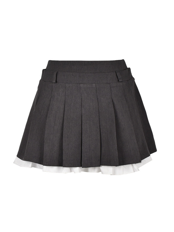 Hem Ruffle Pleats Skirt 詳細画像 チャコール 1
