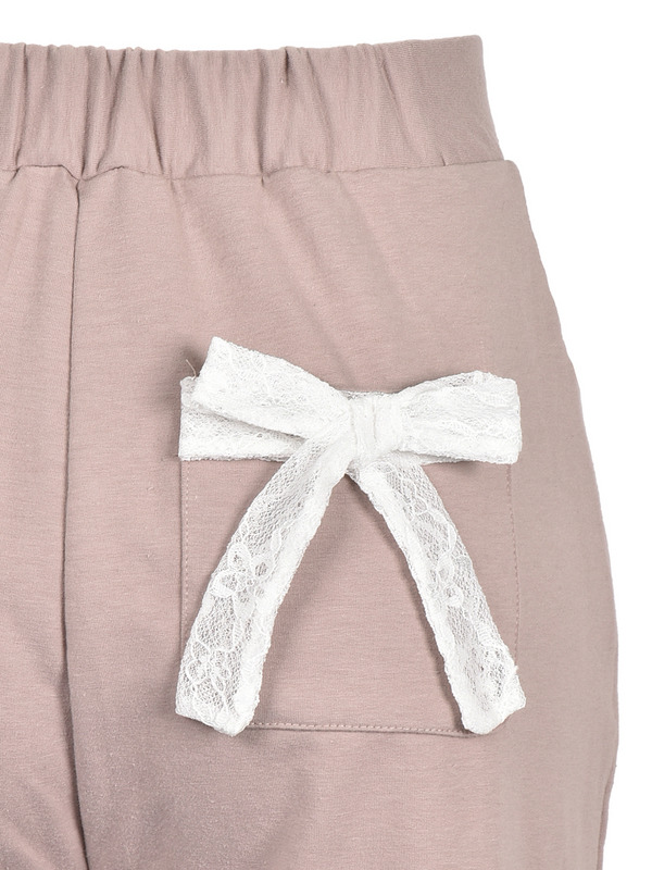 Off-Shoulder Lace Sweat  Pants Set 詳細画像 ブラック 11