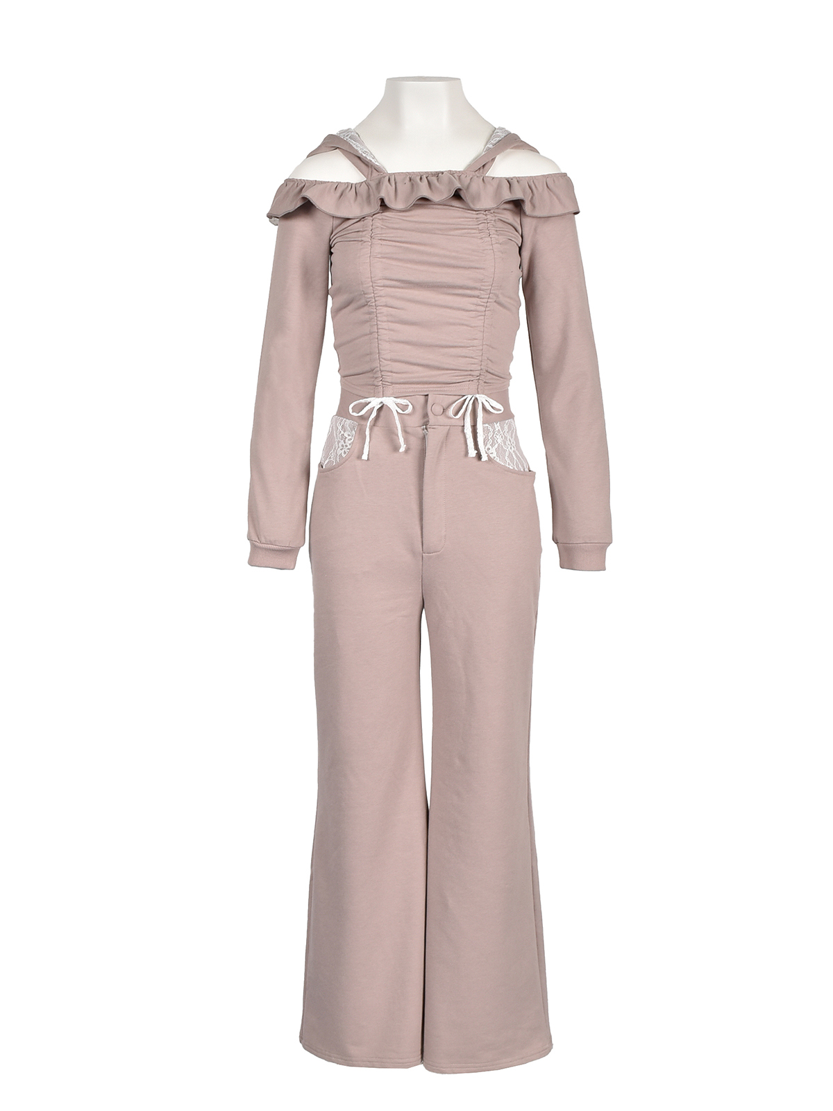 Off-Shoulder Lace Sweat Pants Set｜evelyn（エブリン）公式通販サイト