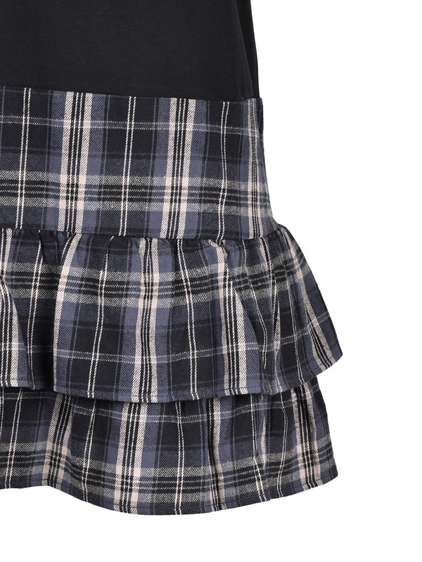 One-Shoulder Check Shirt Set 詳細画像 ブラック 11