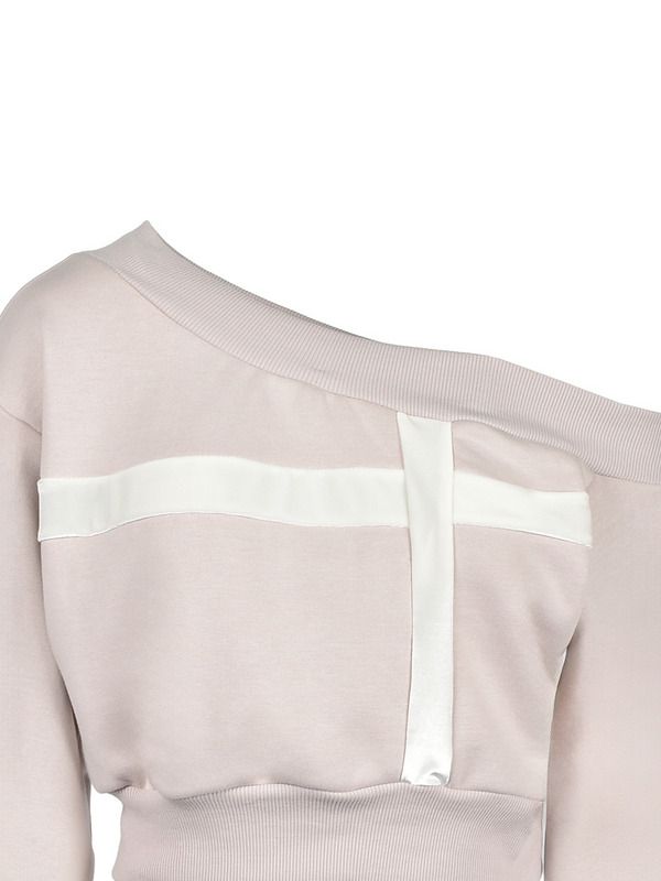 Ribbon One shoulder Sweat 詳細画像 ブラック 11