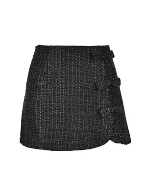 Ribbon Tweed Mini Skirt
