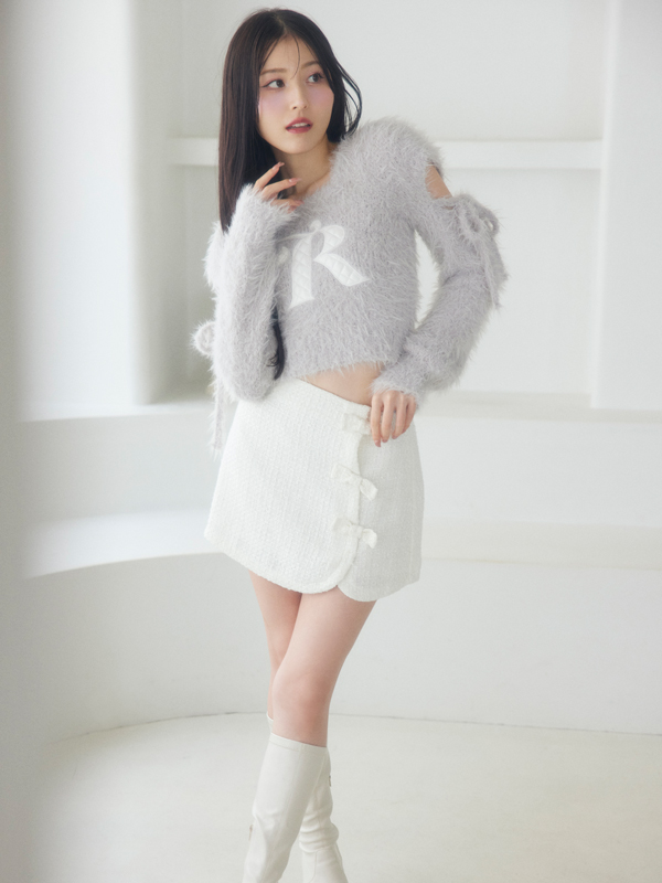Ribbon Tweed Mini Skirt 詳細画像 ブラック 16