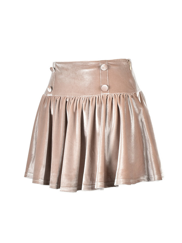 Velvet Gather Mini Skirt 詳細画像 ブラック 11