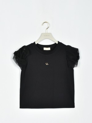 チュール袖Tシャツ