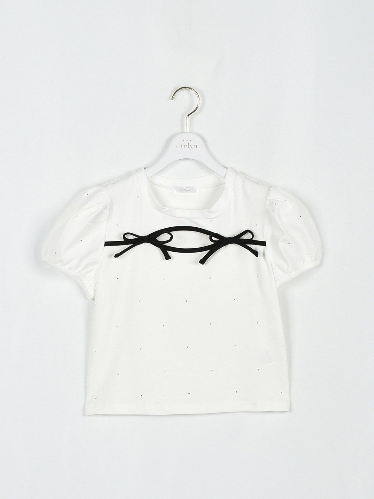 evelyn バイカラーリボンTシャツ ブラック【安心の新品】 バイカラーリボンTシャツ｜evelyn（エブリン）公式通販サイト
