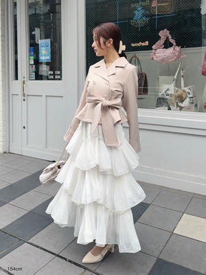 プリーツランダムティアードスカート