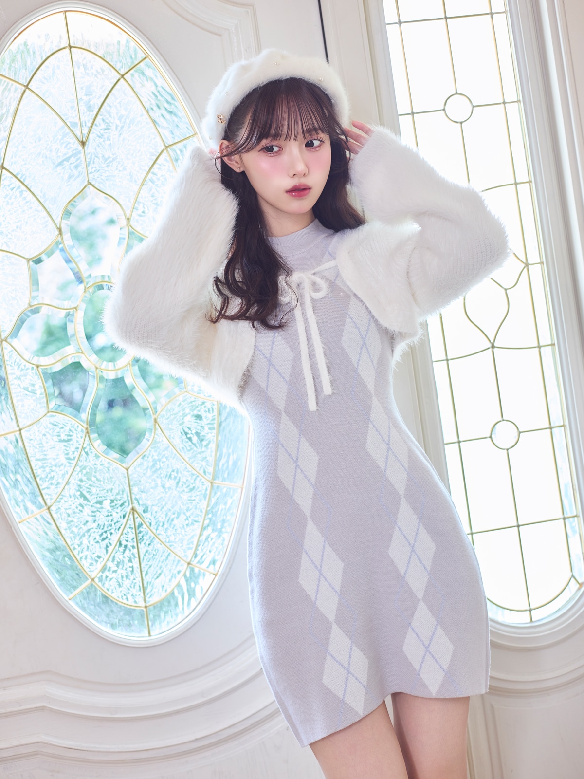 ボレロセットアーガイルニットワンピース｜evelyn（エブリン）公式通販