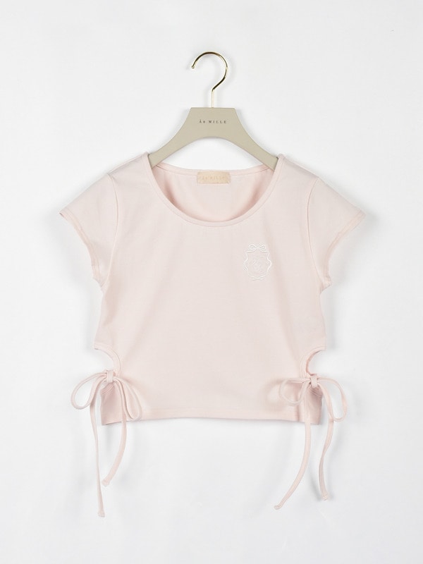 サイドカットリボンTシャツ 詳細画像 ピンク 1