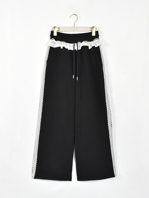 レースフリルスウェットパンツ