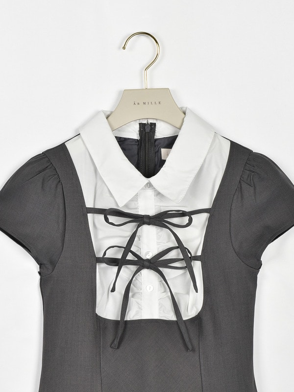 シャツドッキングミニワンピース 詳細画像 チャコール 16