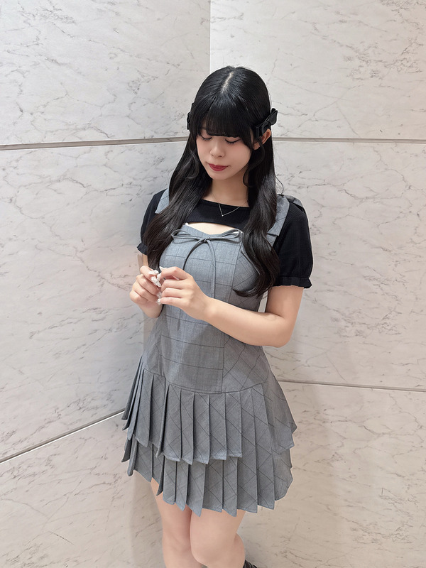 肩リボンキャミセットワンピース 詳細画像 チャコール 1