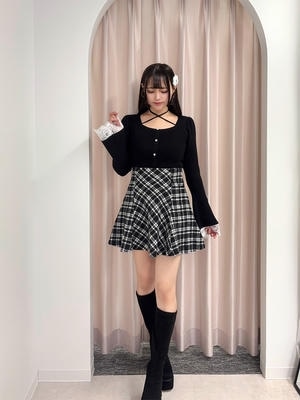 チェックフレアスカート