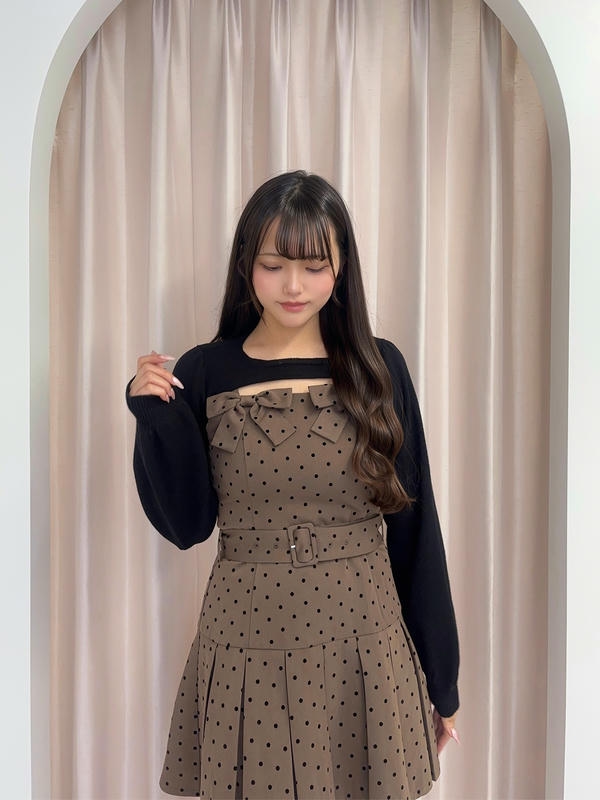 ダブルリボンボレロワンピース 詳細画像 ピンクブラウン 16