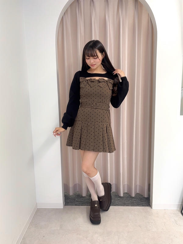 ダブルリボンボレロワンピース 詳細画像 ブラウン 1