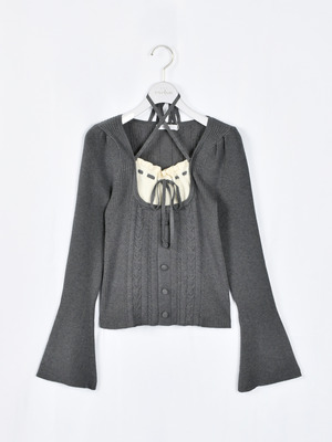 クロスリボンケーブルニット