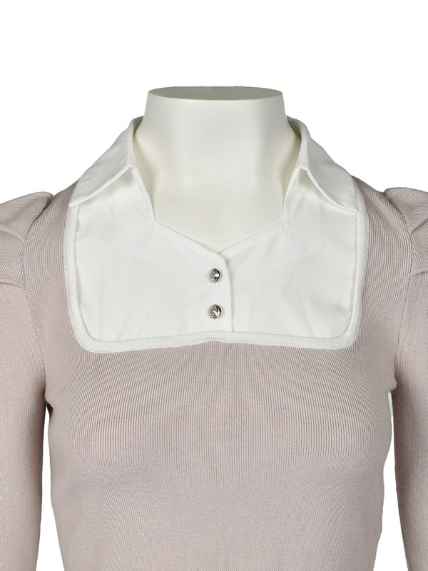 Bijou Tie Shirts Docking Knit 詳細画像 オフホワイト 16