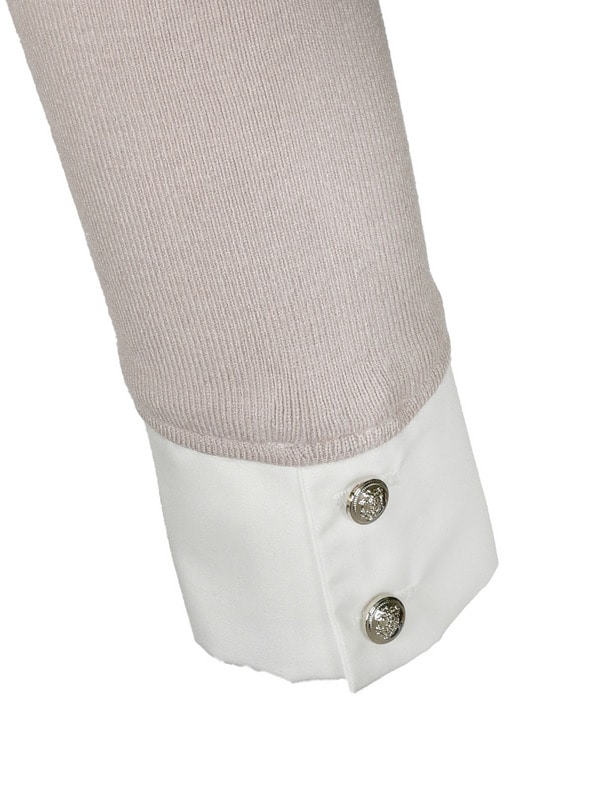 Bijou Tie Shirts Docking Knit 詳細画像 オフホワイト 16