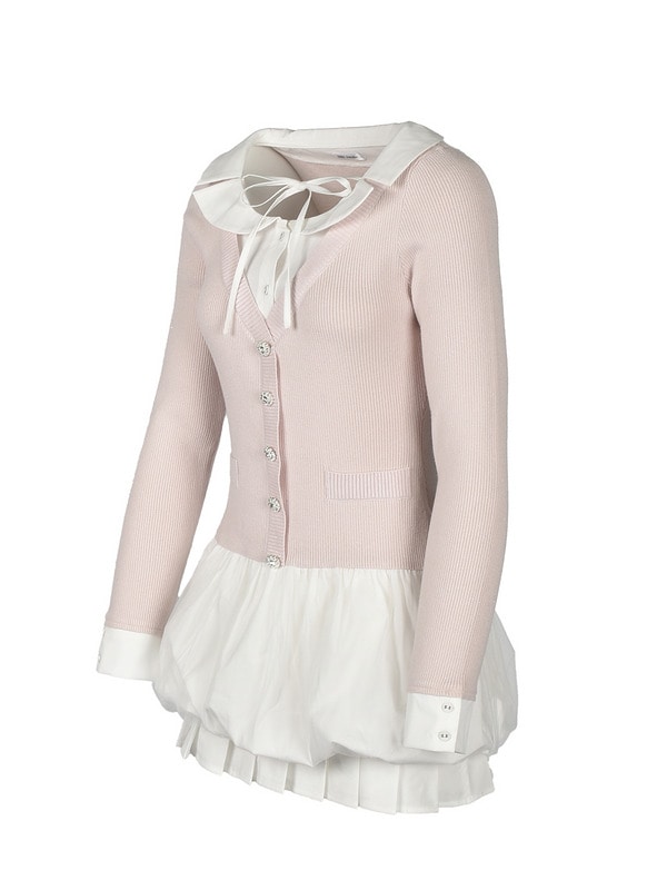 Shirts Docking Balloon Knit Onepiece 詳細画像 ピンク 16