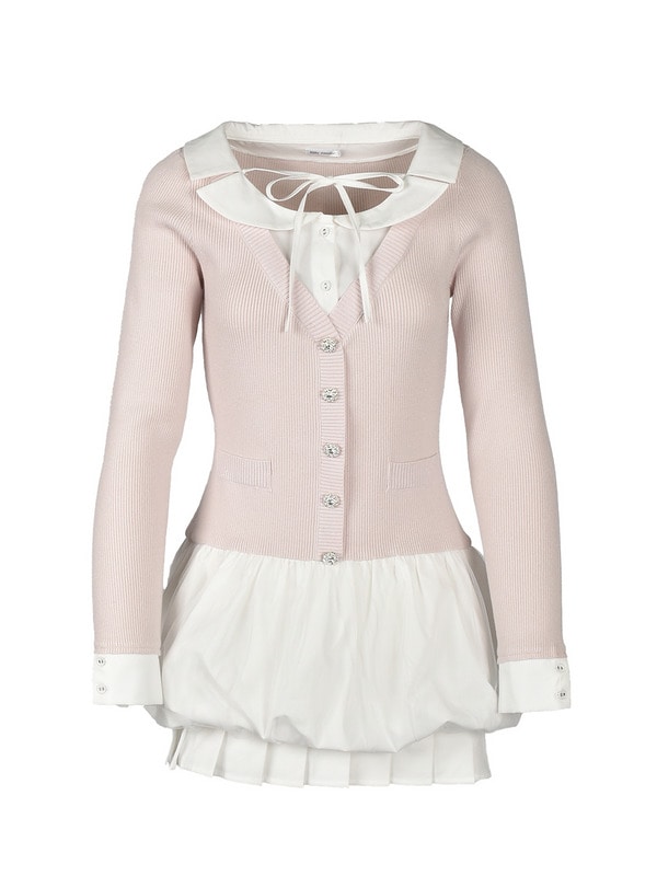 Shirts Docking Balloon Knit Onepiece 詳細画像 ピンク 1