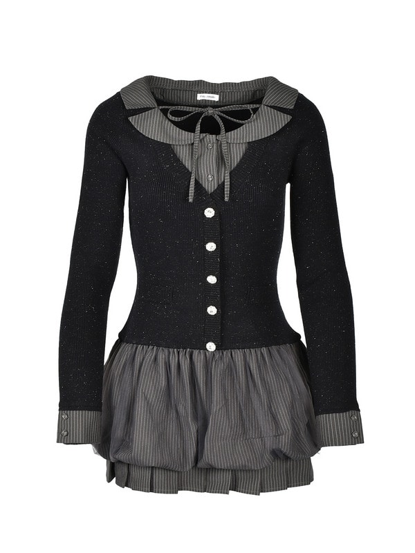 Shirts Docking Balloon Knit Onepiece 詳細画像 ブラック 1
