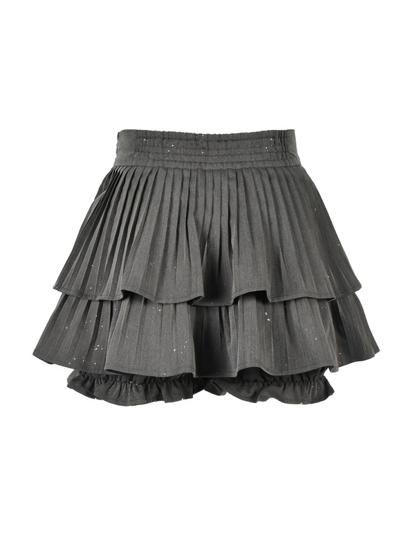 Double Pleats Mini Skirt 詳細画像 チャコール 16