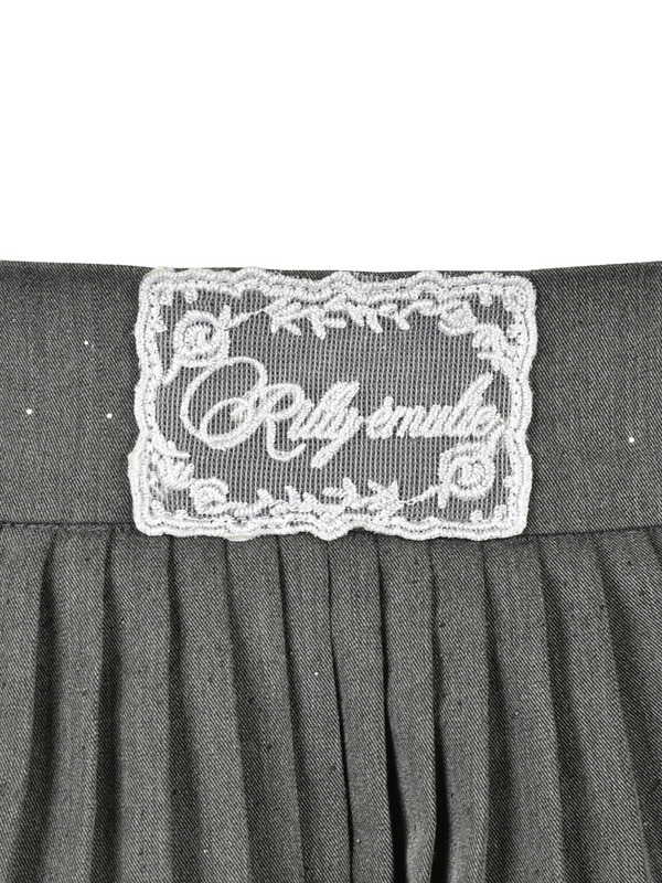 Double Pleats Mini Skirt 詳細画像 チャコール 16