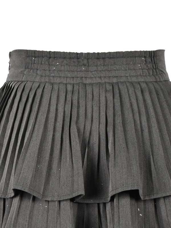 Double Pleats Mini Skirt 詳細画像 チャコール 16