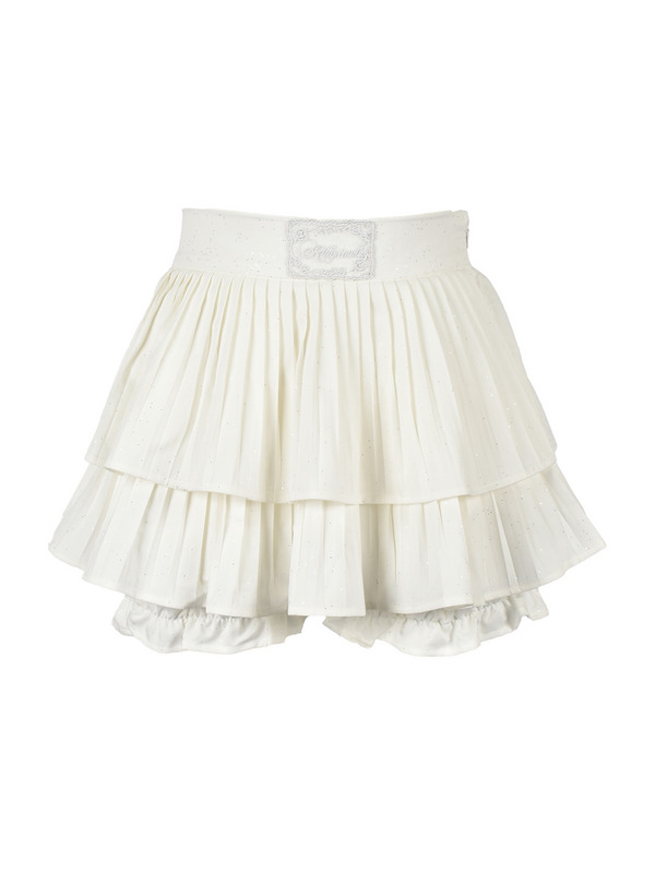 Double Pleats Mini Skirt 詳細画像 オフホワイト 1