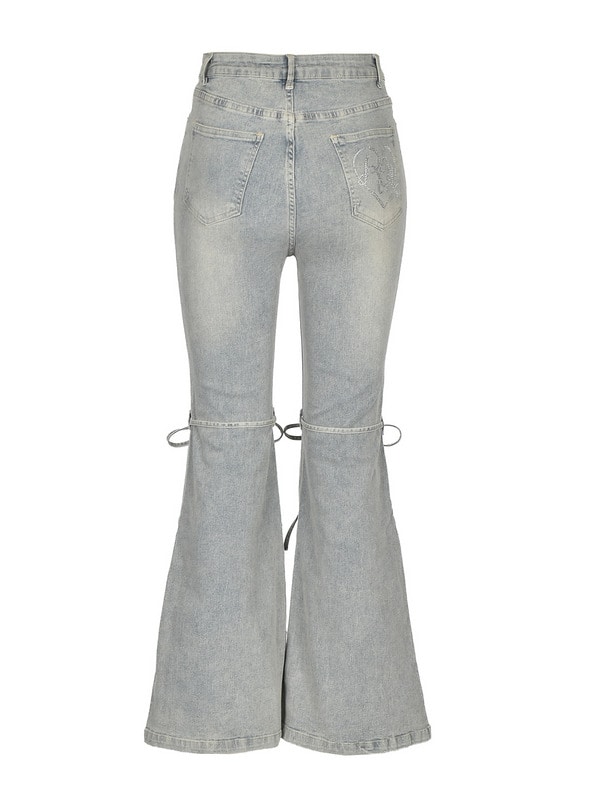 Bijou Ribbon Flare Denim 詳細画像 サックス 16