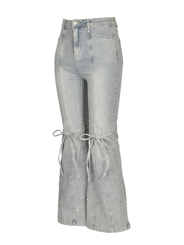 Bijou Ribbon Flare Denim 詳細画像 サックス 16