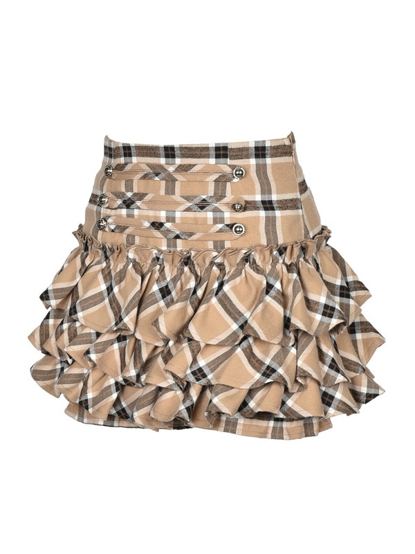 Napoleon Frill Check Skirt 詳細画像 ベージュ 16