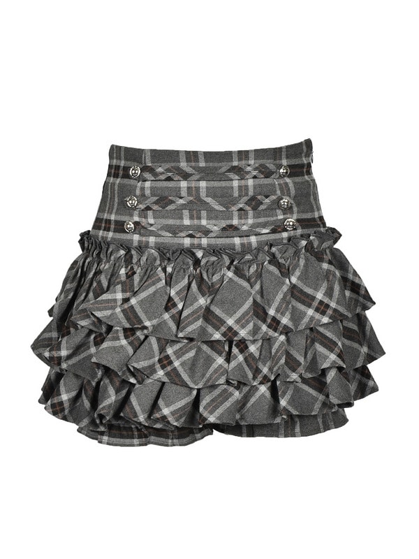 Napoleon Frill Check Skirt 詳細画像 チャコール 1