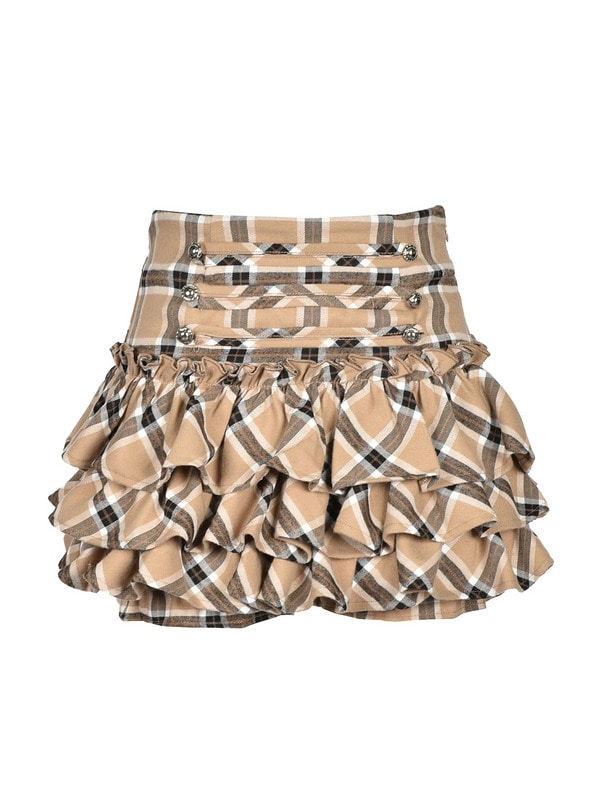 Napoleon Frill Check Skirt 詳細画像 ベージュ 1