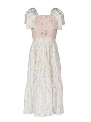 Shoulder Ribbon Flower Knit Onepiece