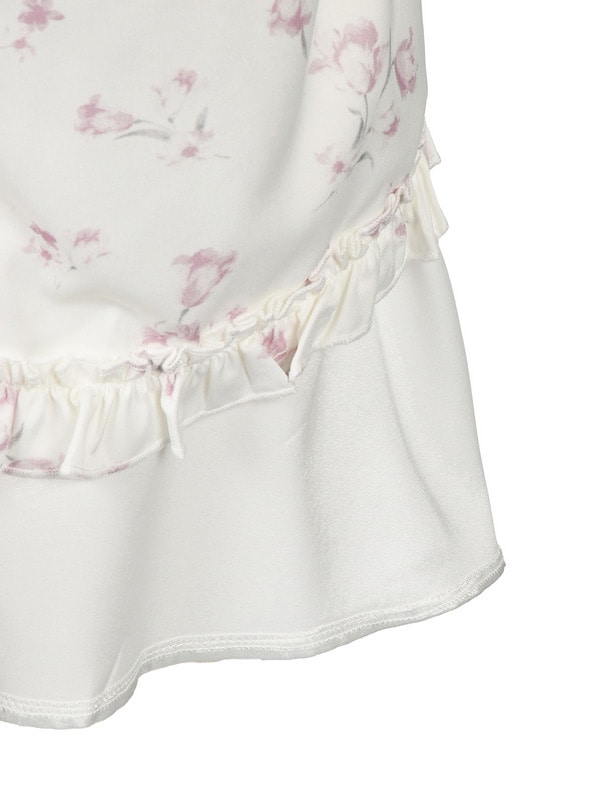 Shoulder Ribbon Flower Knit Onepiece 詳細画像 ピンク 16