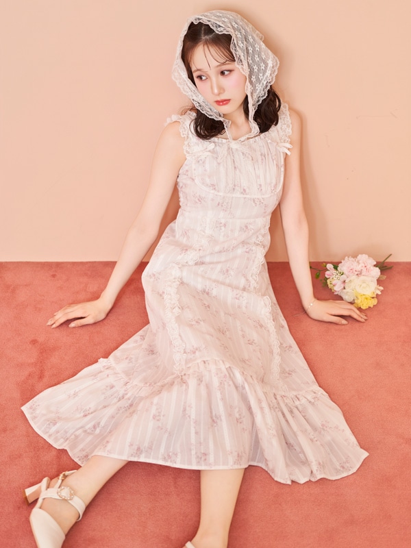 Flower Lase Cami Onepiece 詳細画像 オフホワイト 16