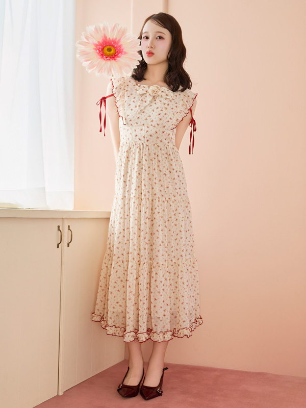 Rose Ribbon Flower Onepiece 詳細画像 ブルー 16