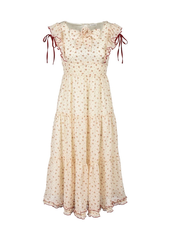 Rose Ribbon Flower Onepiece 詳細画像 レッド 1