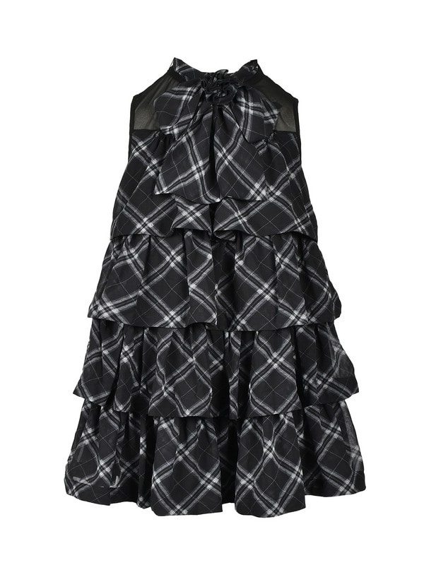 Rose Ribbon Tiered Mini Onepiece 詳細画像 ブラックチェック 1