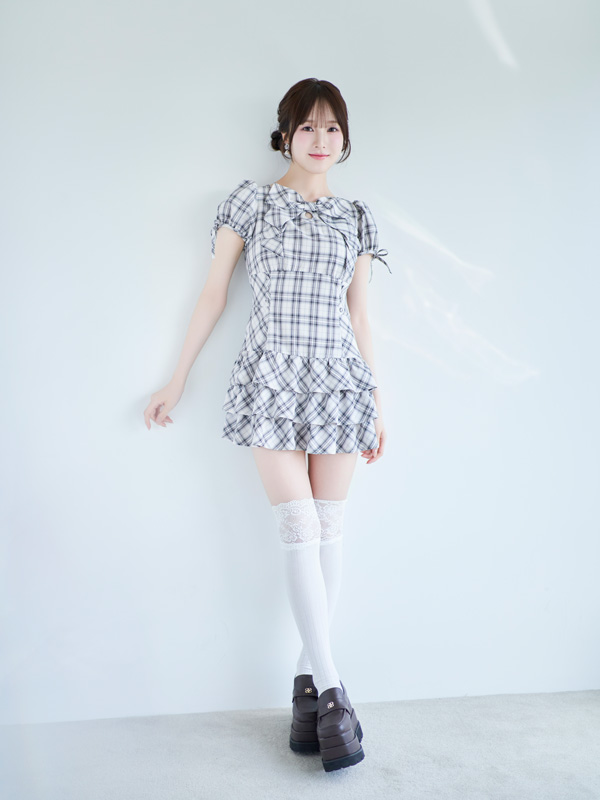 Front Ribbon Teired Mini Onepiece 詳細画像 ベージュ 16