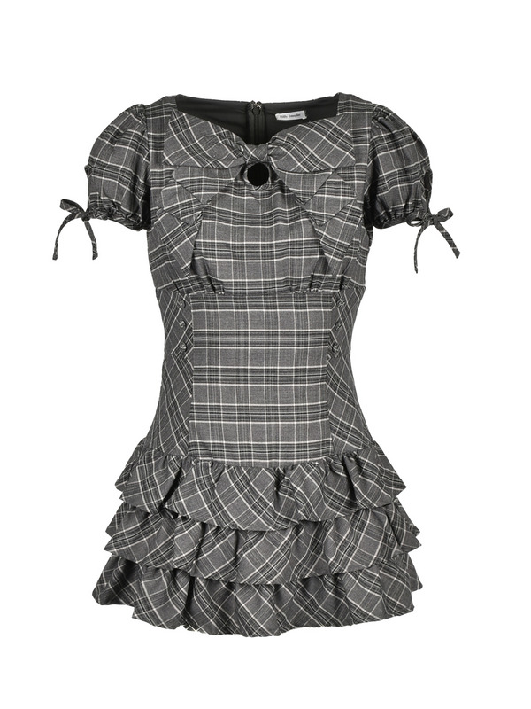 Front Ribbon Teired Mini Onepiece 詳細画像 チャコール 1