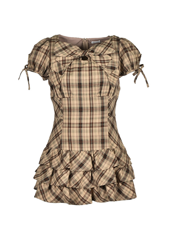 Front Ribbon Teired Mini Onepiece 詳細画像 ベージュ 1