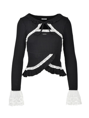 Point Lace Frill Rib Tops