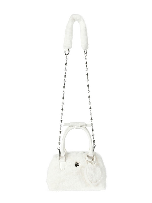 Original Logo Fur Bijou Shoulder Bag 詳細画像 オフホワイト 1