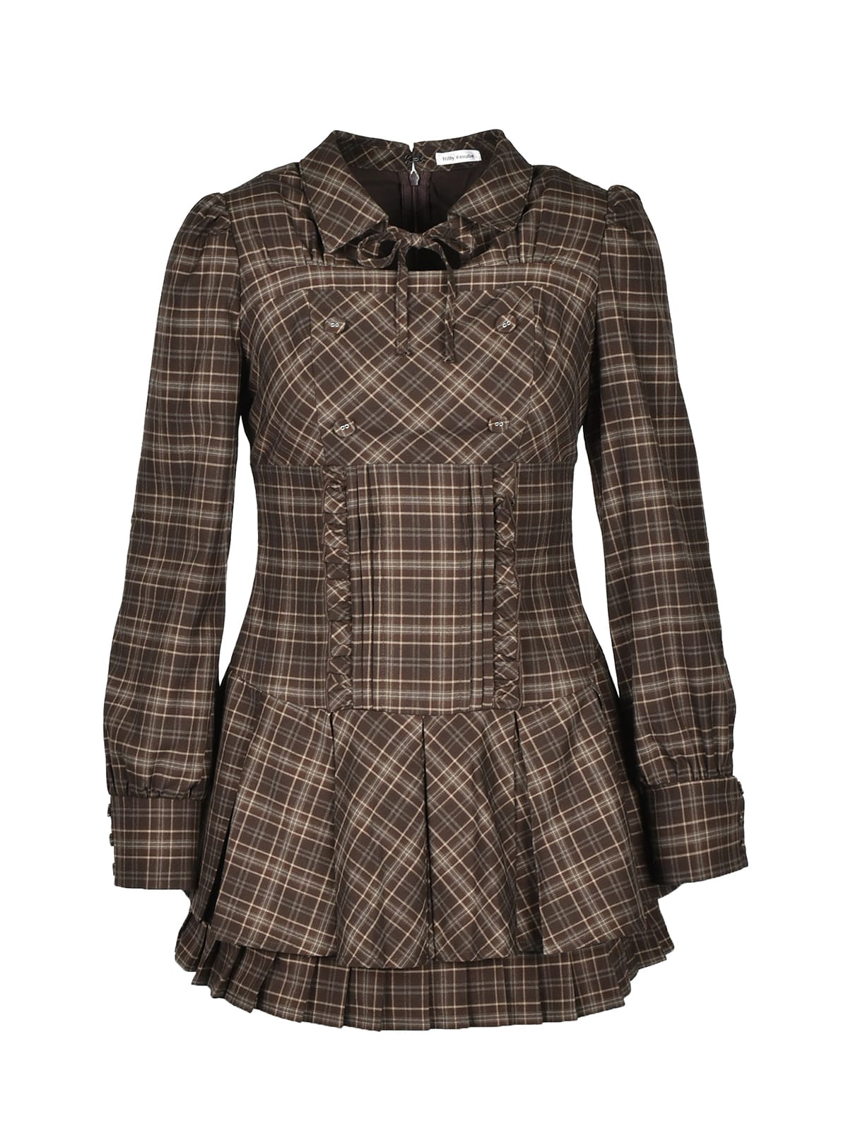 Double Pleats Check Mini Onepiece｜Rilly emulie （リリーエミュリ