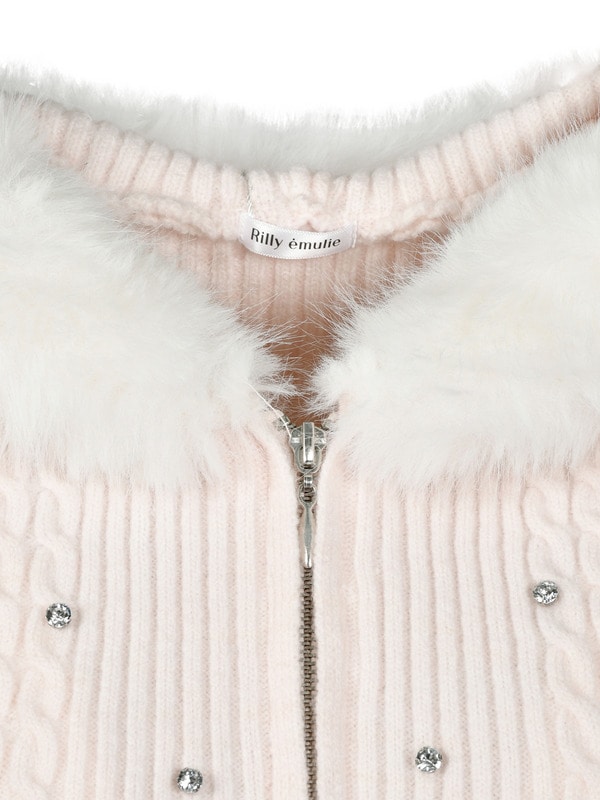 Fur Bijou Knit Parker Setup 詳細画像 オフホワイト 16